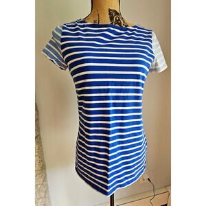 Boden Blue White Striped T Shirt Top, Sleeves Lighter Blues, Nautial  Sz XS